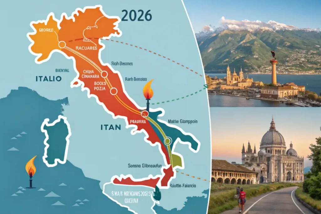 Маршрут эстафеты огня Олимпиады 2026 — 12 000 км по Италии и ключевые этапы Маршрут эстафеты огня Олимпиады 2026 — 12 000 км по Италии и ключевые этапы